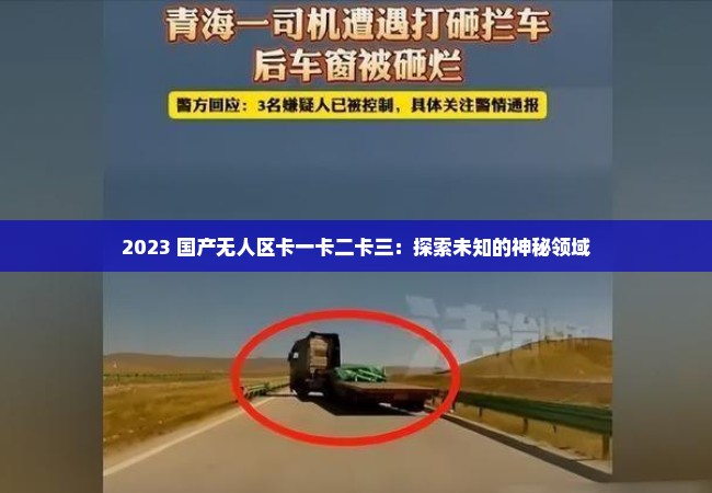 2023 国产无人区卡一卡二卡三：探索未知的神秘领域