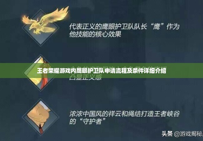 王者荣耀游戏内鹰眼护卫队申请流程及条件详细介绍