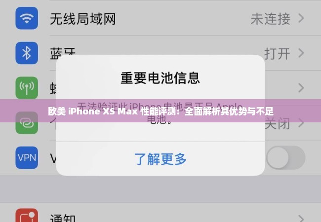 欧美 iPhone XS Max 性能评测：全面解析其优势与不足