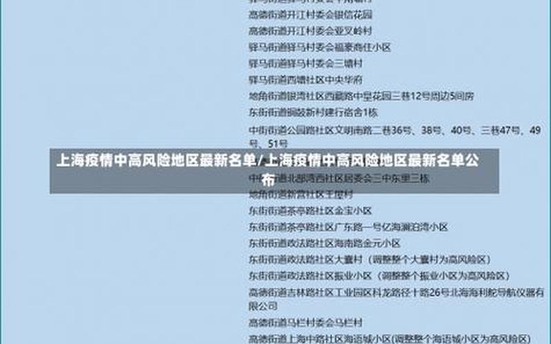 上海高中风险区名单，上海疫情谁来负责